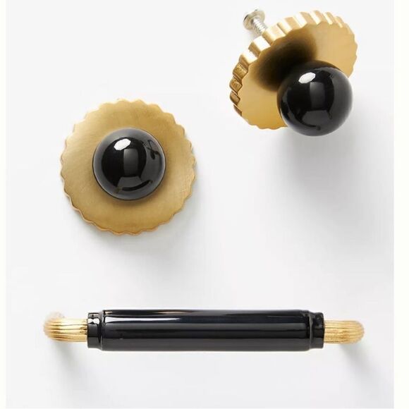 Anthropologie Deauville Handle Gold and Black Knob - Picture 3 of 7